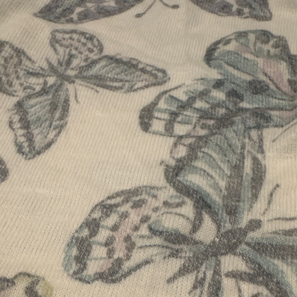 Z Supply White and Gray Butterfly Long Sleeve Top - Picture 4 of 4